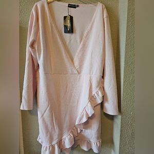 NWT Pretty Little Thing Baby Pink Dress Size 20